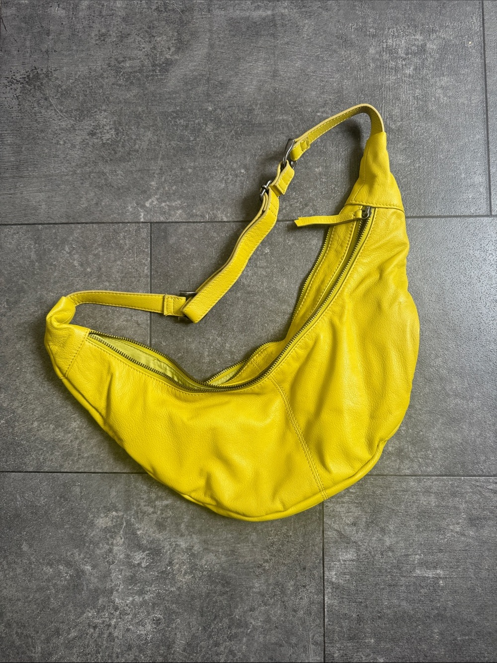 Free People Yellow idle hands leather sling bag
